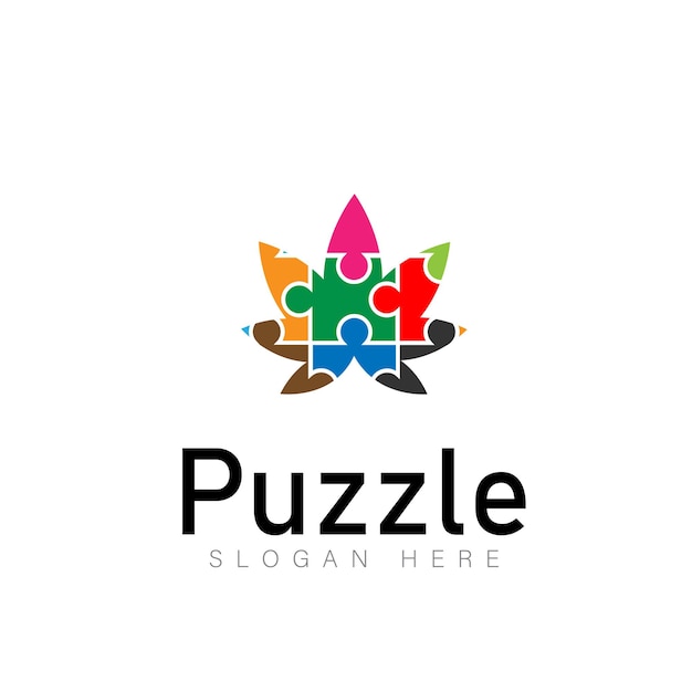 Puzzle Set Logo Vector Template Dowload