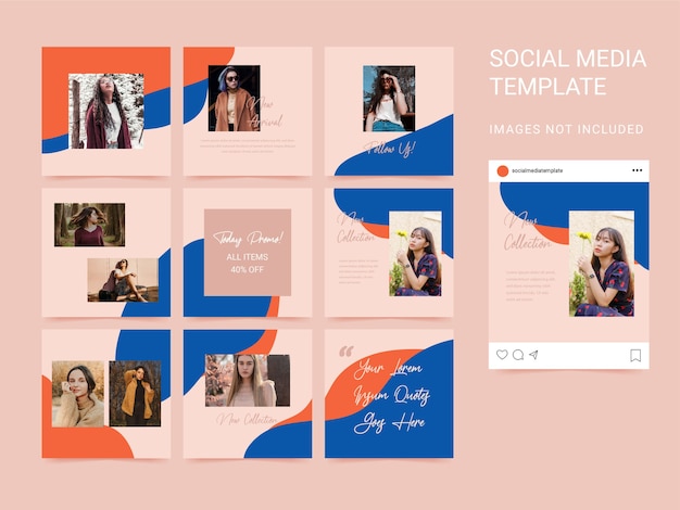 Puzzle Social media template modern style  