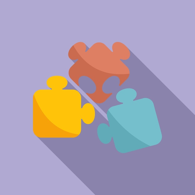 Puzzle teamwork icon flat vector Community people Social digital