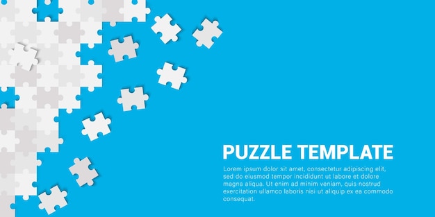 Vector puzzle template background for business teamwork mosaic background with puzzle abstract puzzle template