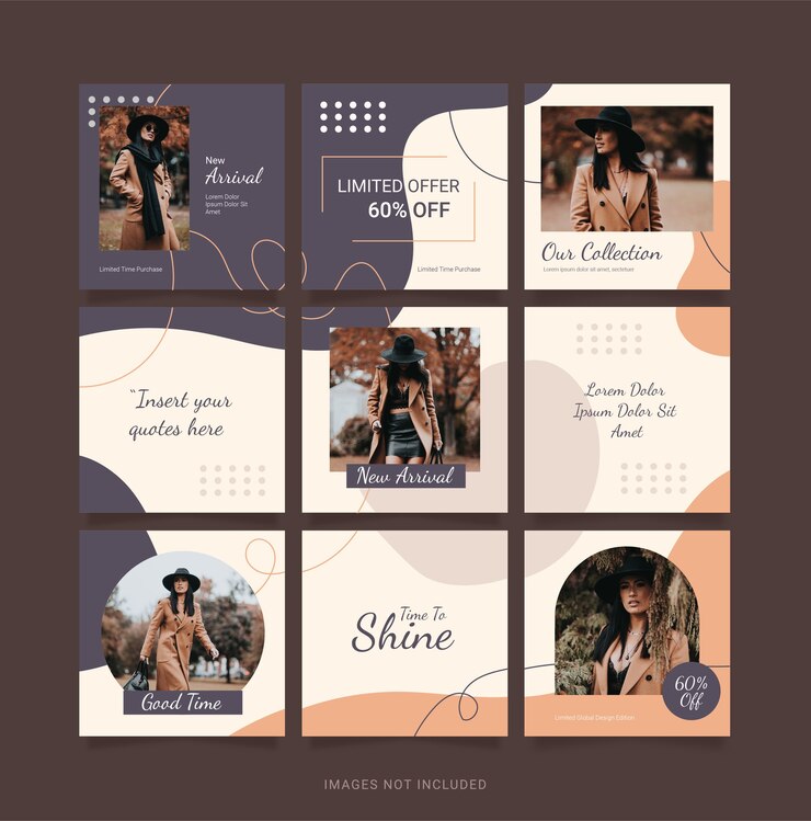 Шаблон головоломки Fashion Women Instagram Feed