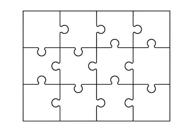 Puzzle vierkante contour stijl