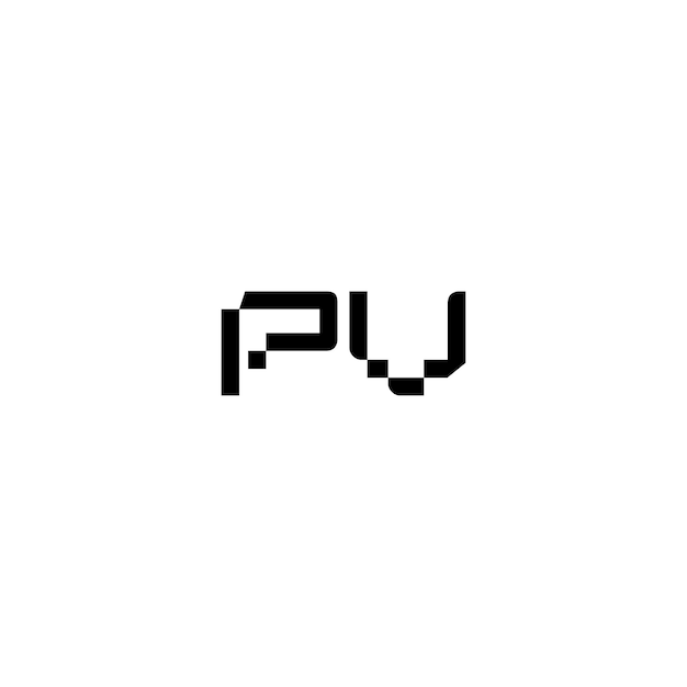 Vector pv monogram logo design letter text name symbol monochrome logotype alphabet character simple logo