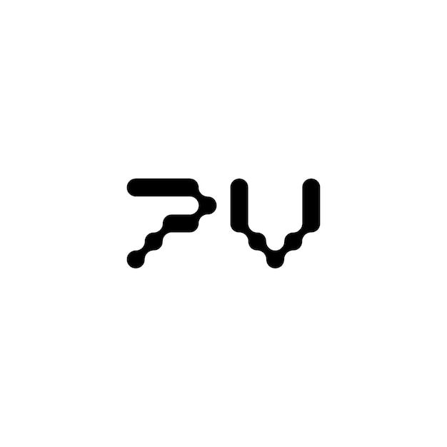 PV モノグラムロゴ デザイン文字 テキスト名 シンボル モノクロロゴタイプ アルファベット文字 シンプルロゴ