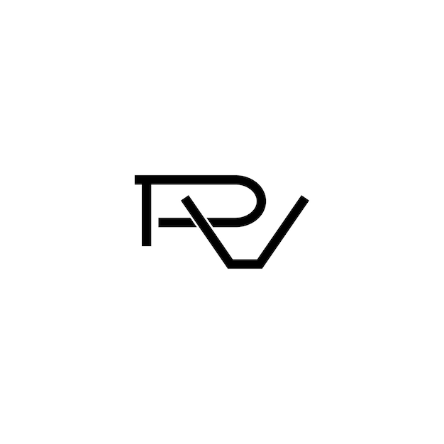 PV monogram logo ontwerp letter tekst naam symbool monochroom logo alfabet karakter eenvoudig logo