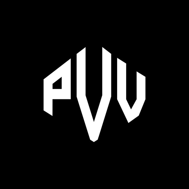 Вектор Дизайн логотипа с буквой pvv с формой многоугольника pvv многоугольный и кубический дизайн логотипа pvv шестиугольный векторный шаблон логотипа белые и черные цвета pvv монограмма бизнес и логотип недвижимости