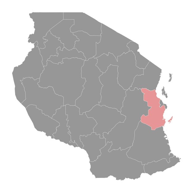 Карта административного подразделения Танзании в регионе Пвани Векторная иллюстрация