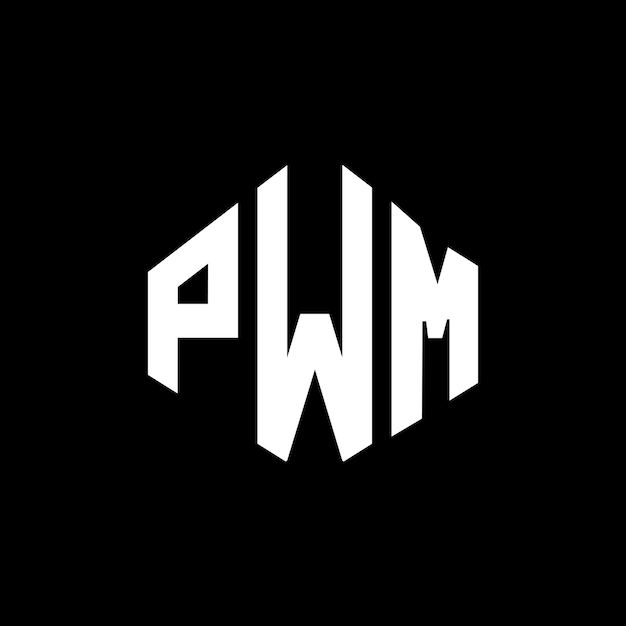 PWM letter logo design with polygon shape PWM polygon and cube shape logo design PWM hexagon vector logo template white and black colors PWM monogram business and real estate logo