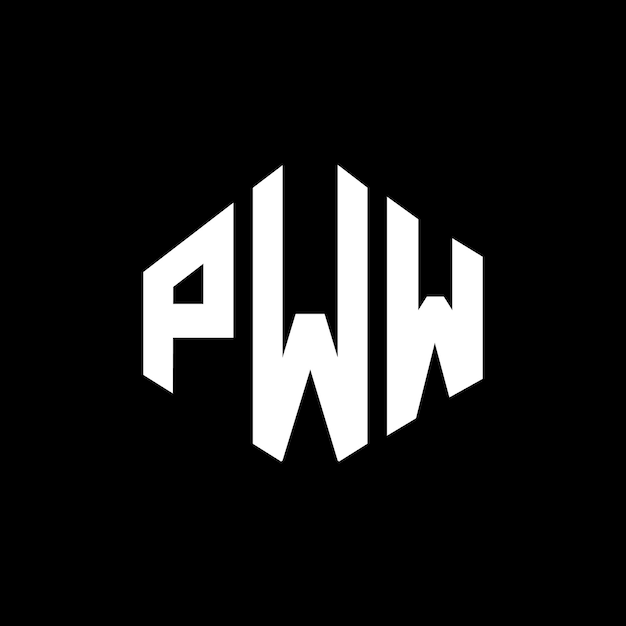 PWW letter logo design with polygon shape PWW polygon and cube shape logo design PWW hexagon vector logo template white and black colors PWW monogram business and real estate logo