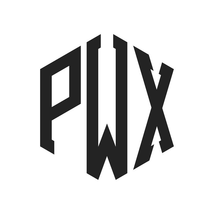 Vector pwx logo design initial letter pwx monogram logo using hexagon shape