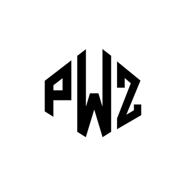 PWZ letter logo design with polygon shape PWZ polygon and cube shape logo design PWZ hexagon vector logo template white and black colors PWZ monogram business and real estate logo