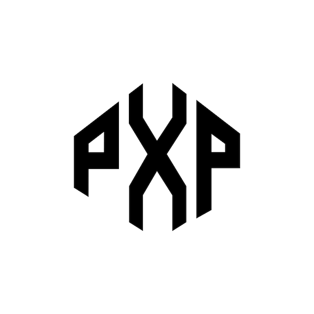 ベクトル ポリゴン (ポリゴン) とキューブ (キューブ) の形状のpxp (pxp) 文字ロゴデザインpxp(ピクソ)の六角形 (ヘクサゴン) ベクトルロゴのテンプレート白と黒の色px pxp (ピクソー) のモノグラムビジネスおよび不動産のロゴ