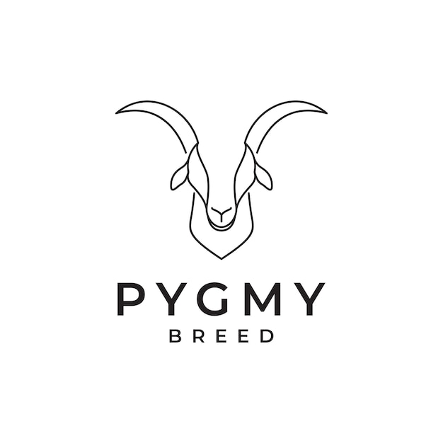 Pygmy goat line logo design