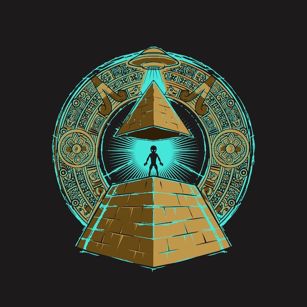 Pyramid Alien Illustration