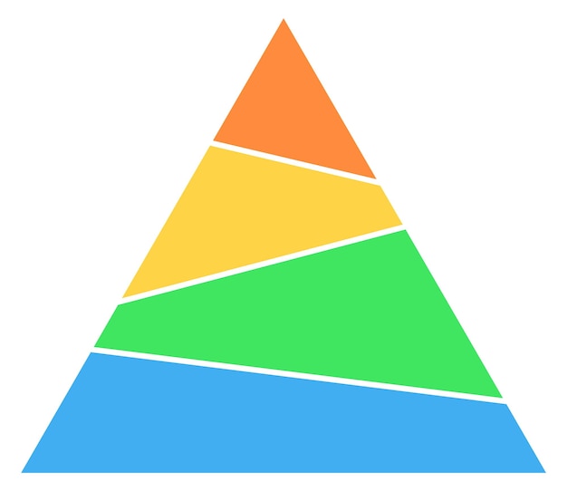 Vettore modello di diagramma aziendale a piramide grafico a colori vuoto