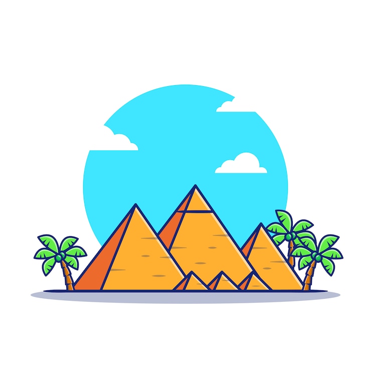 Vector pyramid cartoon   icon illustration. famous building traveling icon concept isolated  . flat cartoon style
