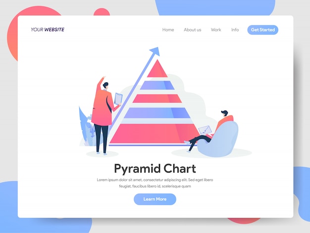Vector pyramid chart banner of landing page