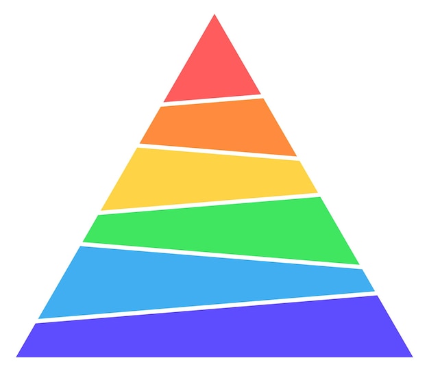 벡터 피라미드 차트 색상 요소 인포그래픽 레벨 다이어그램