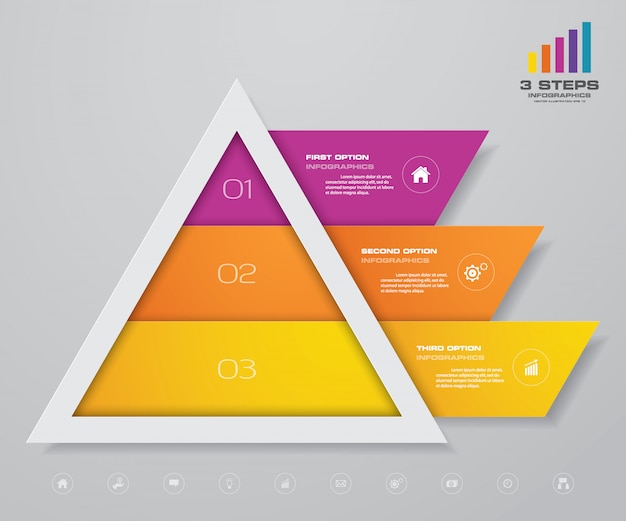 Pyramid chart infographics