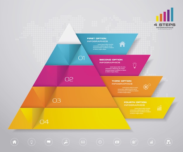 Vettore infografica grafico a piramide