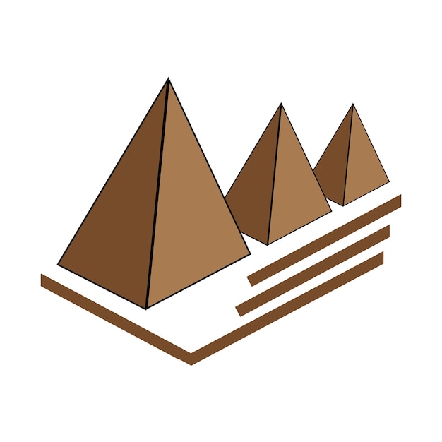 Pyramid icon logo vector design template