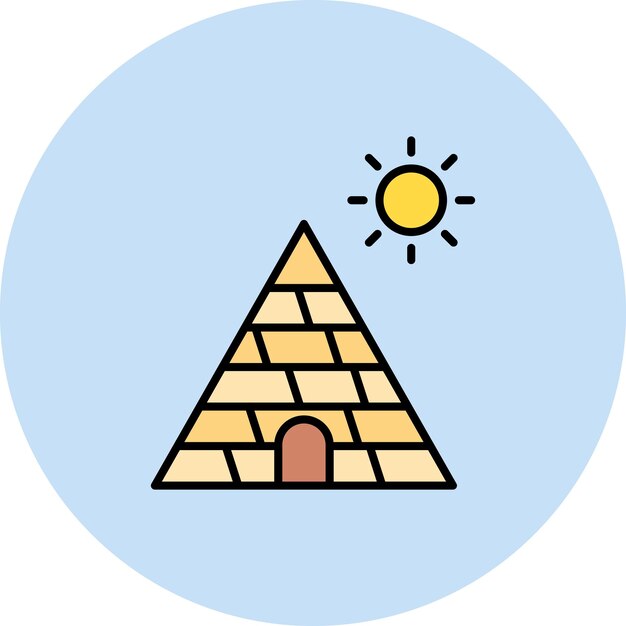 ベクトル ピラミッドアイコンのベクトル画像は歴史に使用できます