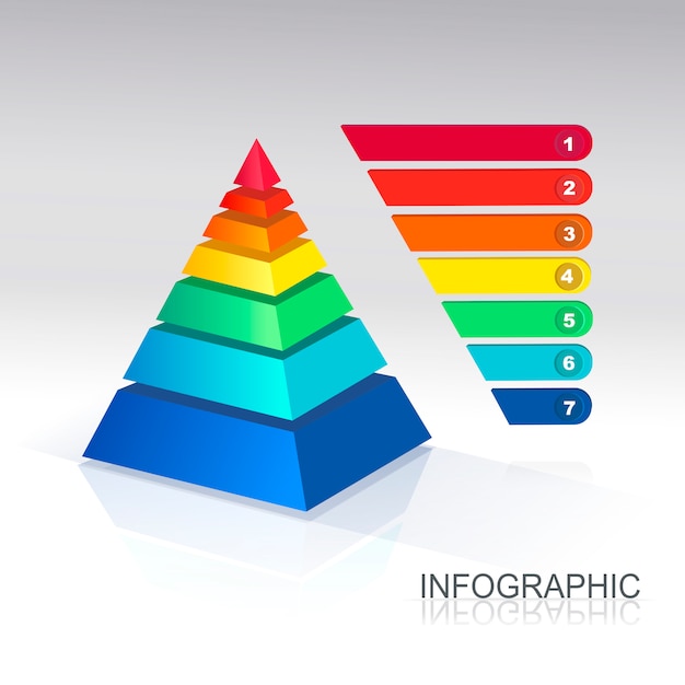 Vector pyramid infographic colorful