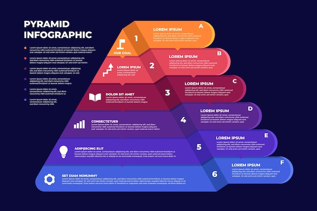 Modello di presentazione infografica piramide