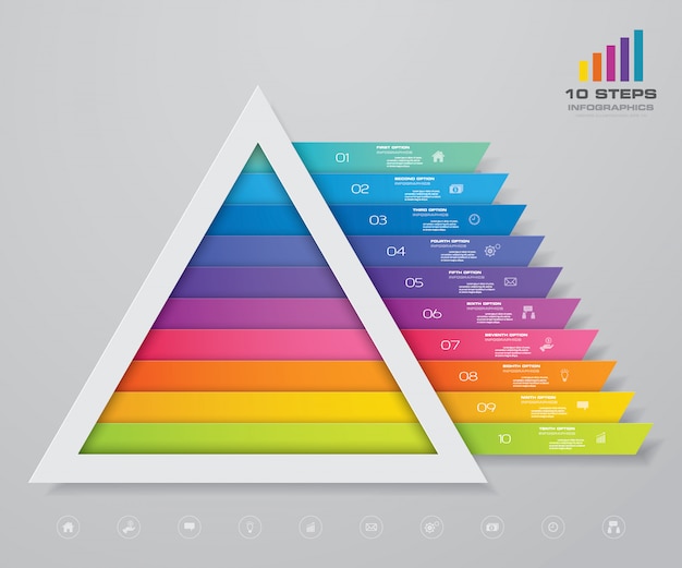 Pyramid infographic with text template on each level.