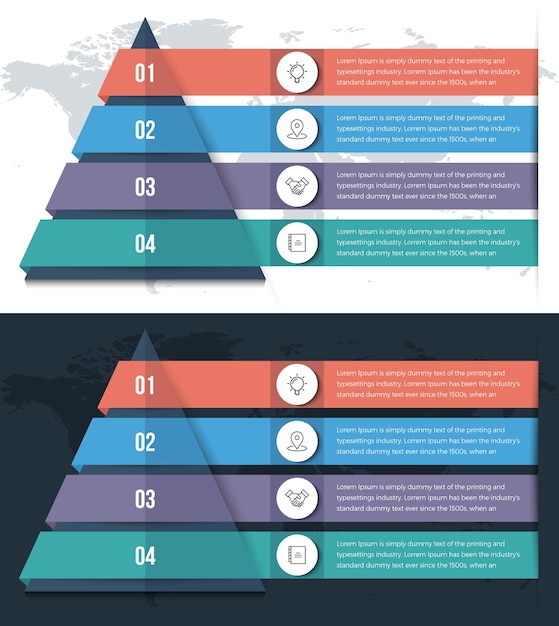 Pyramid infographics template