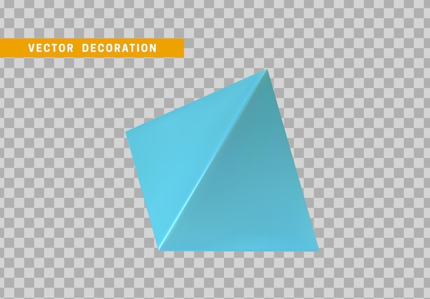 Pyramid isolated blue color. 3d objects geometric shape. vector illustration