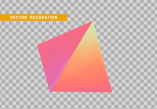 Vector pyramid isolated with colorful hologram chameleon color gradient. 3d objects geometric shape. vector illustration
