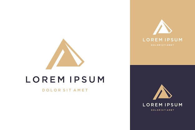 Pyramid logo design or monogram or initials letter P with a triangle