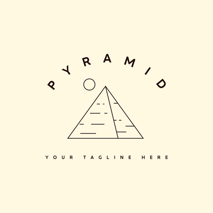 Vector pyramid logo line art vector simple illustration template icon graphic