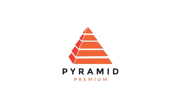 Pyramid modern flat 3d logo vector icon illustration