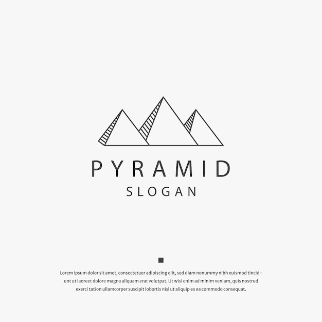 Pyramid polygonal logo icon design template flat vector