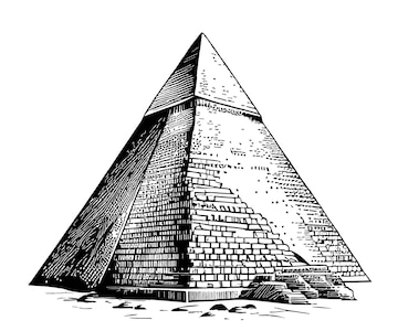 Premium Vector | Pyramid sketch hand drawn egypt travel illustration