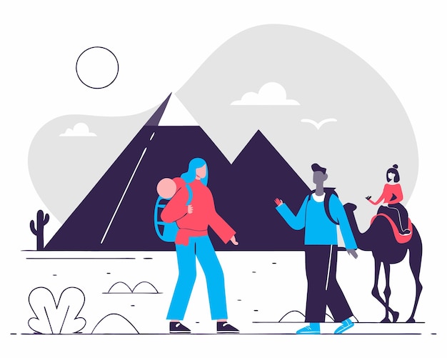 a pyramid tour concept illustration