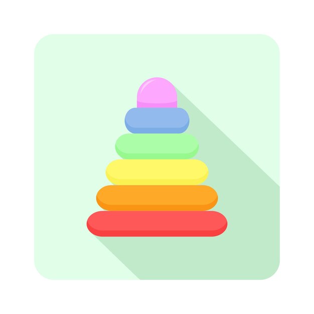 Pyramide toy icon Flat illustration Cartoon of pyramide toy icon for web design