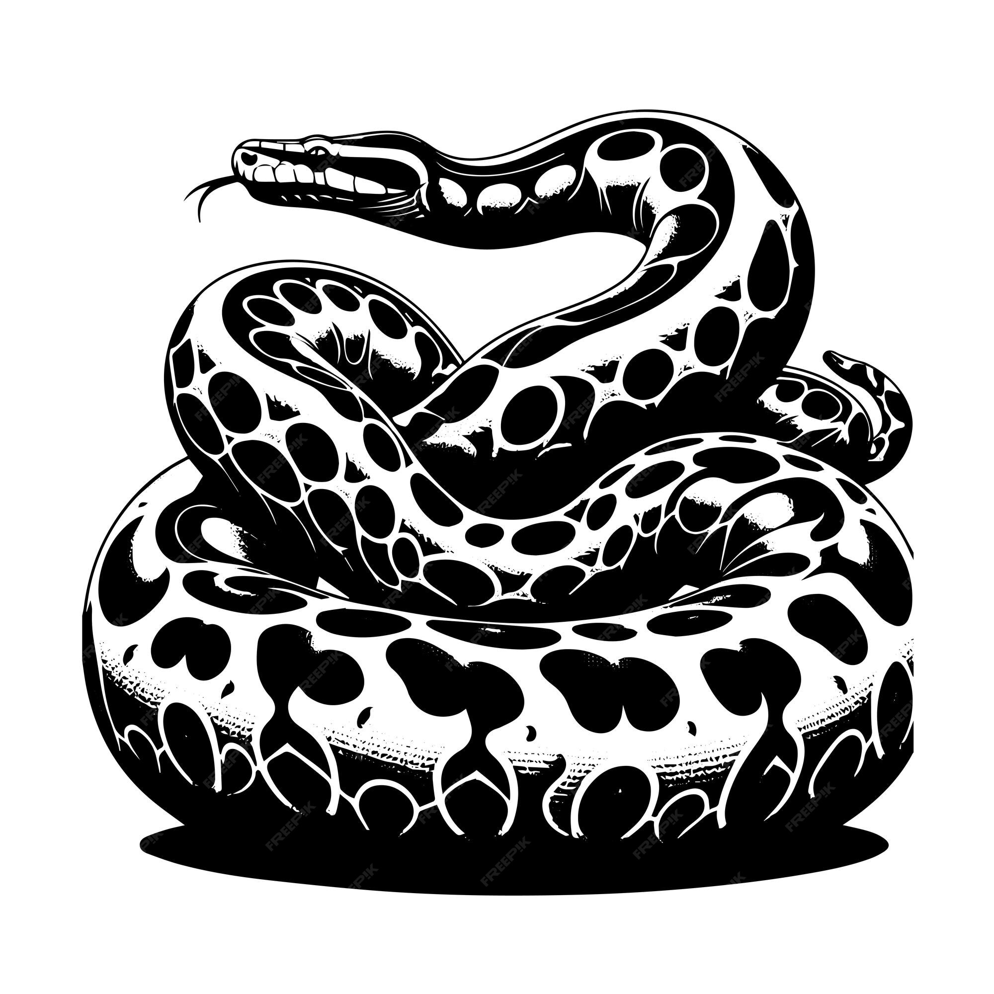 Pyton snake silhouette on clean line vector | Premium AI-generated vector