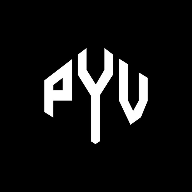 다각형 모양의 PYV 글자 로고 디자인 PYV 다각형 및 큐브 모양의 로고 디자인