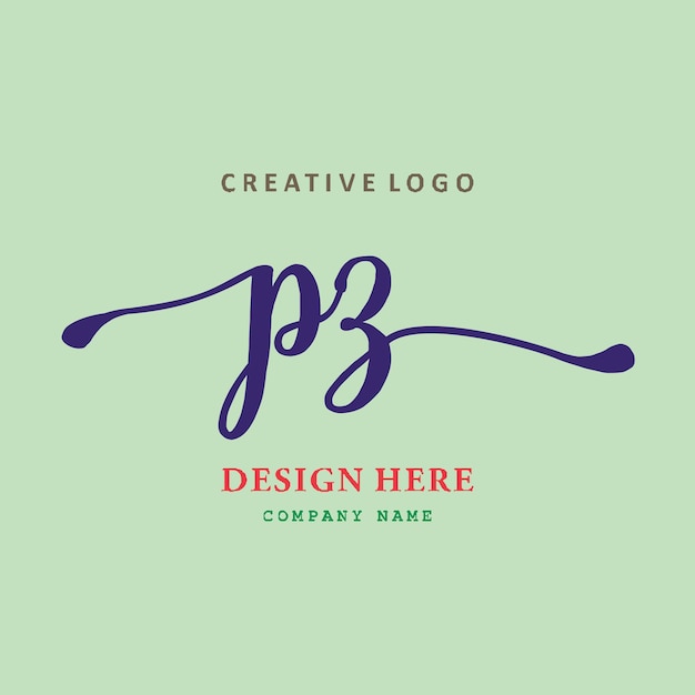 PZ lettering logo is simple easy to understand and authoritative