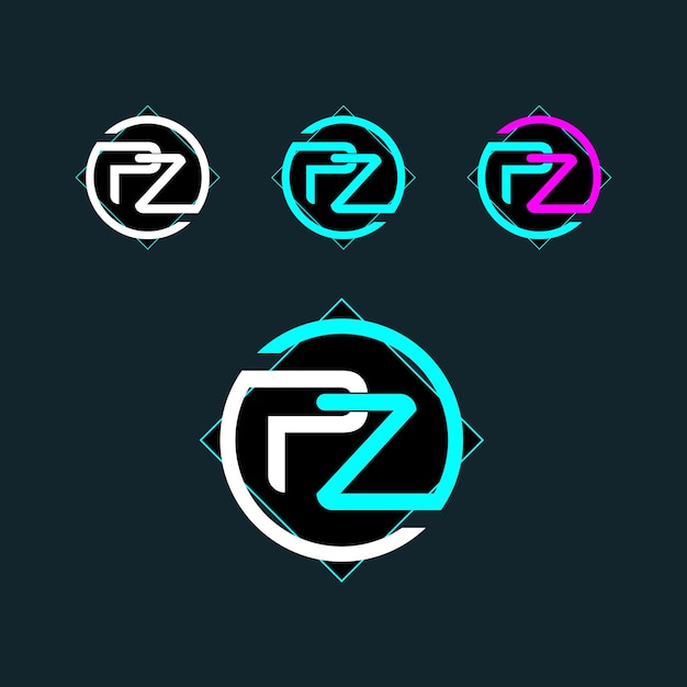 Pz zp trendy letter logo design