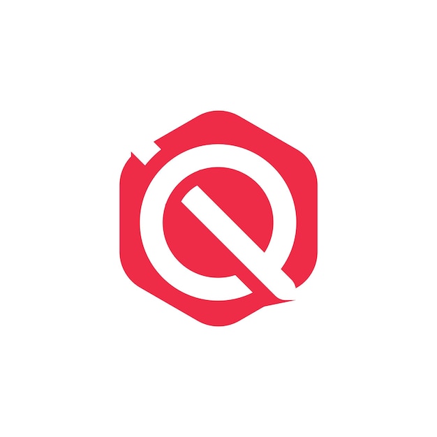Q brief eerste logo vector sjabloonontwerp