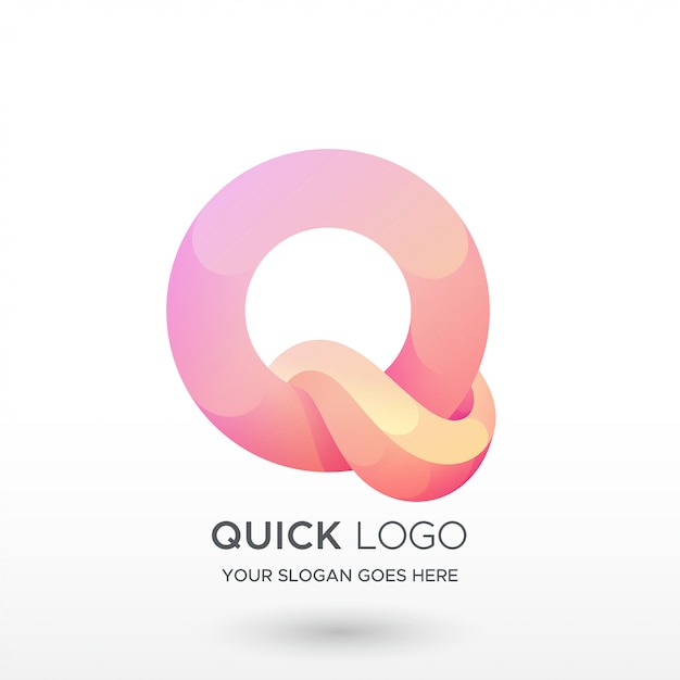 Вектор q градиент логотип