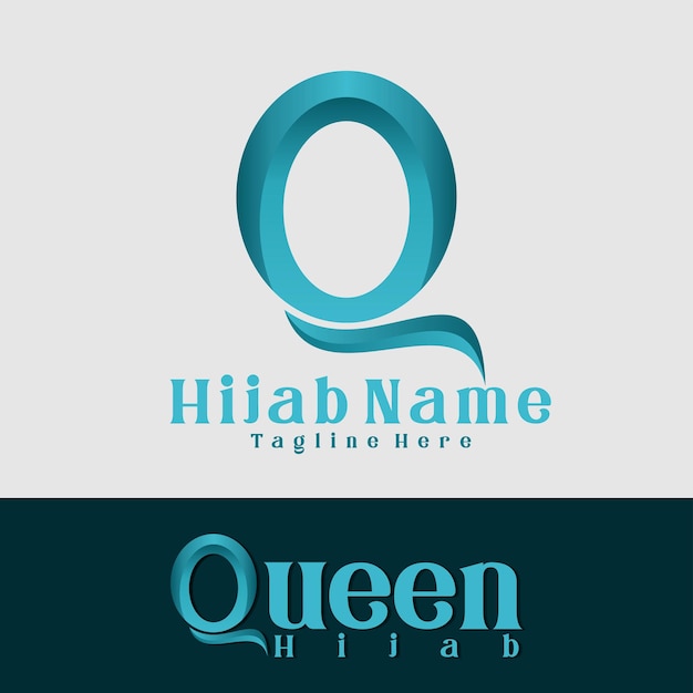 Q Hijab 3D-logo