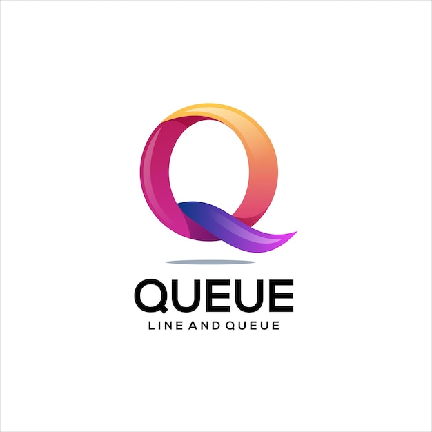 Q initial logo colorful gradient template