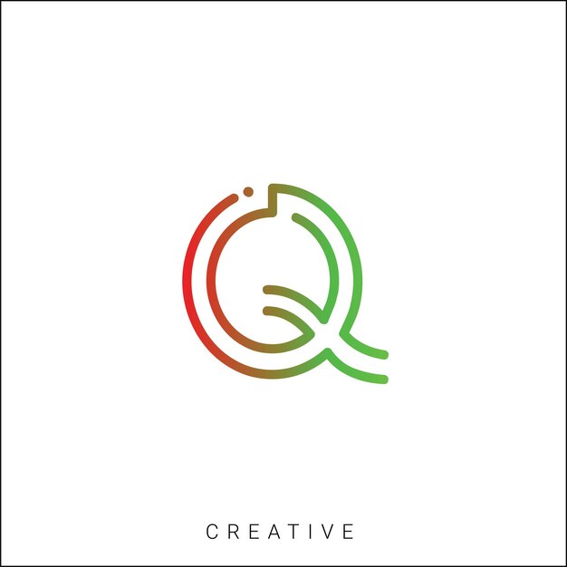 Q Later Logo Template Vector Kleurrijk Monogram Symbol Font Logo Moderne Ontwerp Initieel Gebaseerd LOGO
