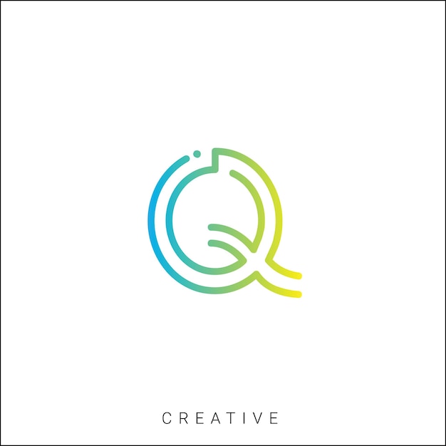 Q Later Logo Template Vector Kleurrijk Monogram Symbol Font Logo Moderne Ontwerp Initieel Gebaseerd LOGO