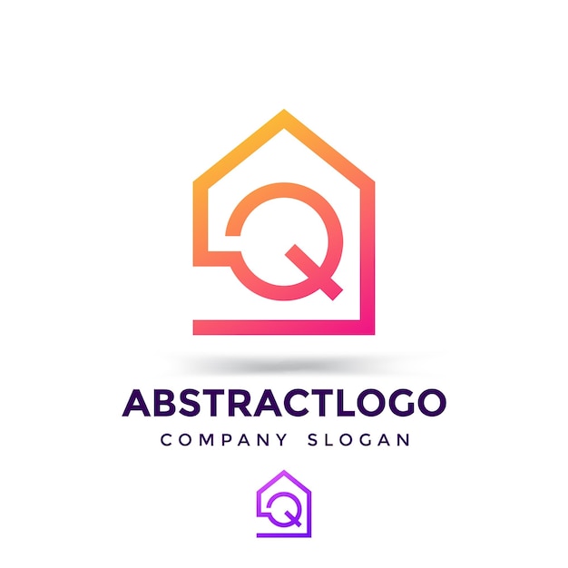 Q letter logo for real estate business logo Q icon property construction corporate home sign